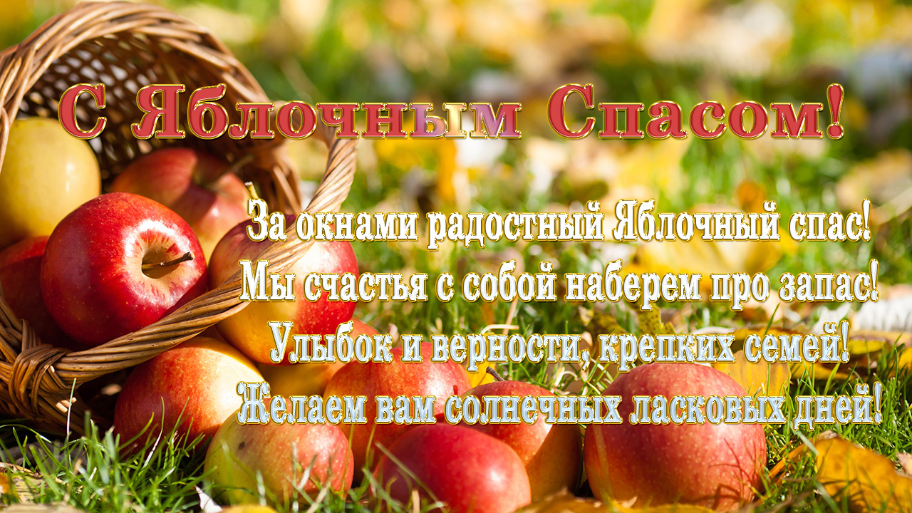 Яблочный спас народно христианский праздник , открытки карзина с яблоками . Яблочный спас народно христианский праздник , открытка , картинка с изображением карзины с красивыми яблоками , много яблок на картинке , с праздником ,с яблочным спасом